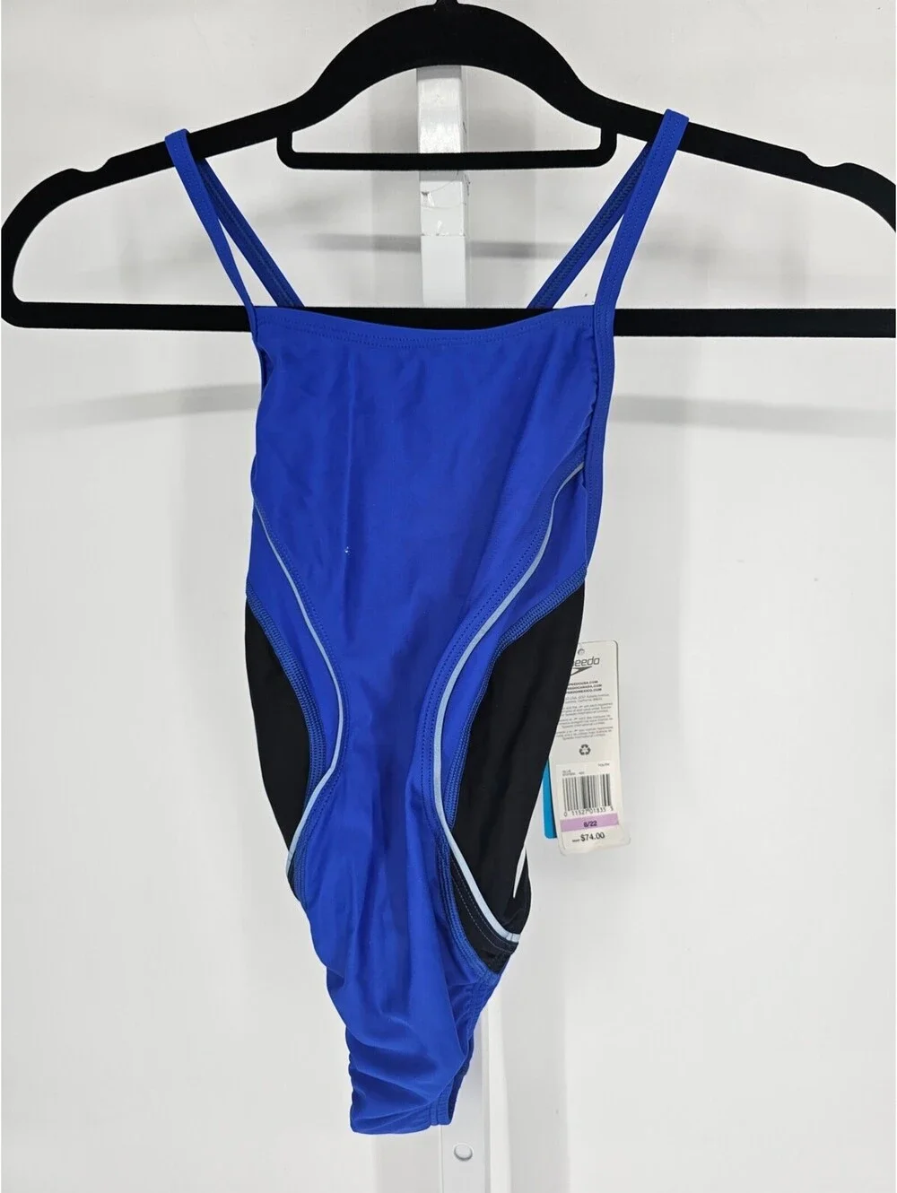 Speedo Girls Sz 22 PowerFLEX Eco One Piece Swimsuit Blue Competition NEW